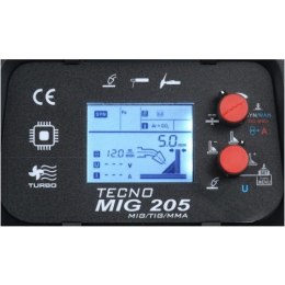 PÓŁAUTOMAT SPAWALNICZY TECNOMIG 205 LCD MIG/TIG/MMA SYNERGIC